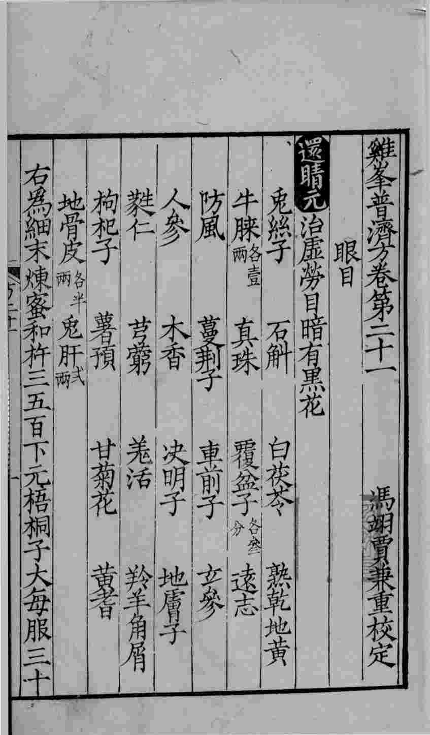鸡峰普济方  卷21